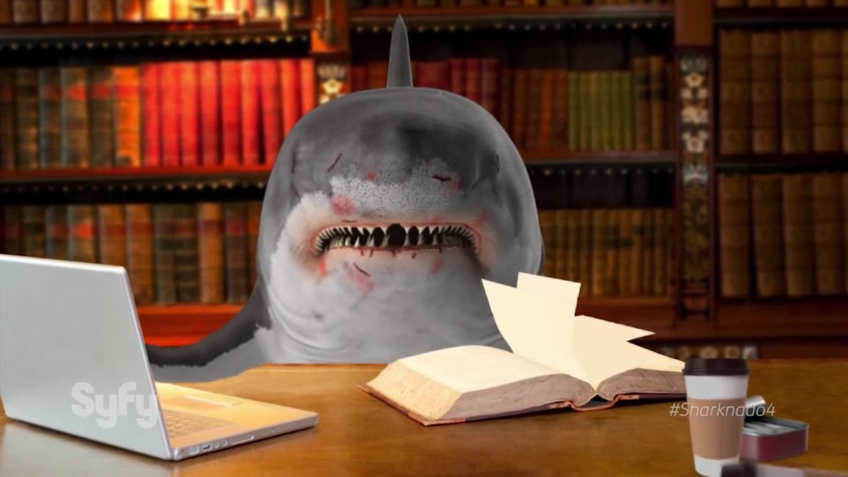 GarySharknado's tweet photo. Studying is hard! #GaryTheShark #Sharknado4 https://t.co/SL7C185plm
