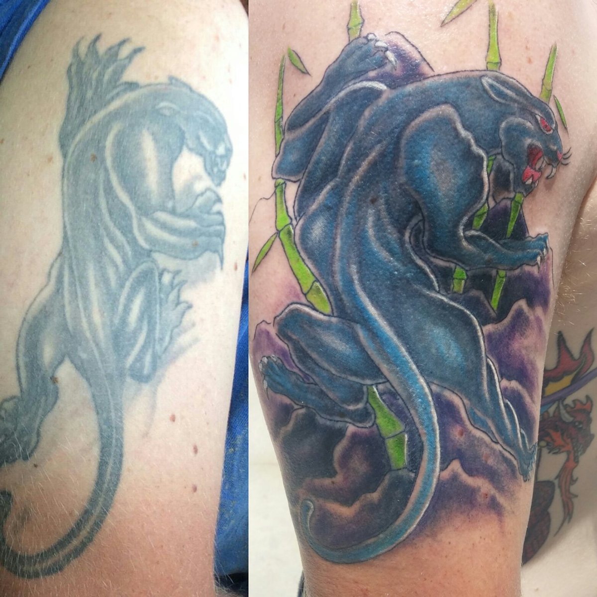 coverup/redo. Follow my Instagram for more fun and tattoos! Instagram.com/djscarekrowe #tattoo #tattoolife #tattooporn