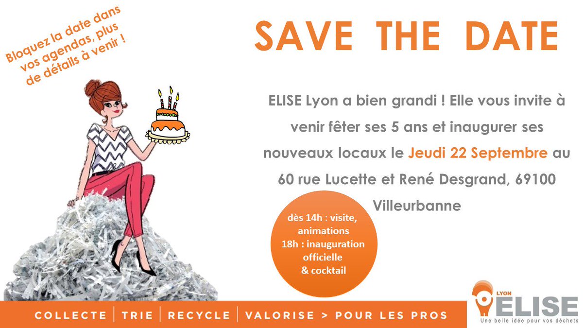<a href="/LyonELISE/">ELISE_Lyon</a> fête ses 5 ans le 22 Septembre! C'est l'occasion de venir découvrir nos nouveaux locaux. #inauguration