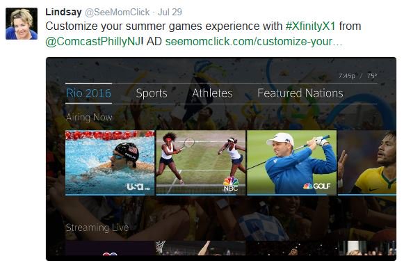 ComcastPhillyNJ's tweet image. . @SeeMomClick - summer games viewing w/ #XfinityX1, customization is key! bit.ly/2am0LP2
