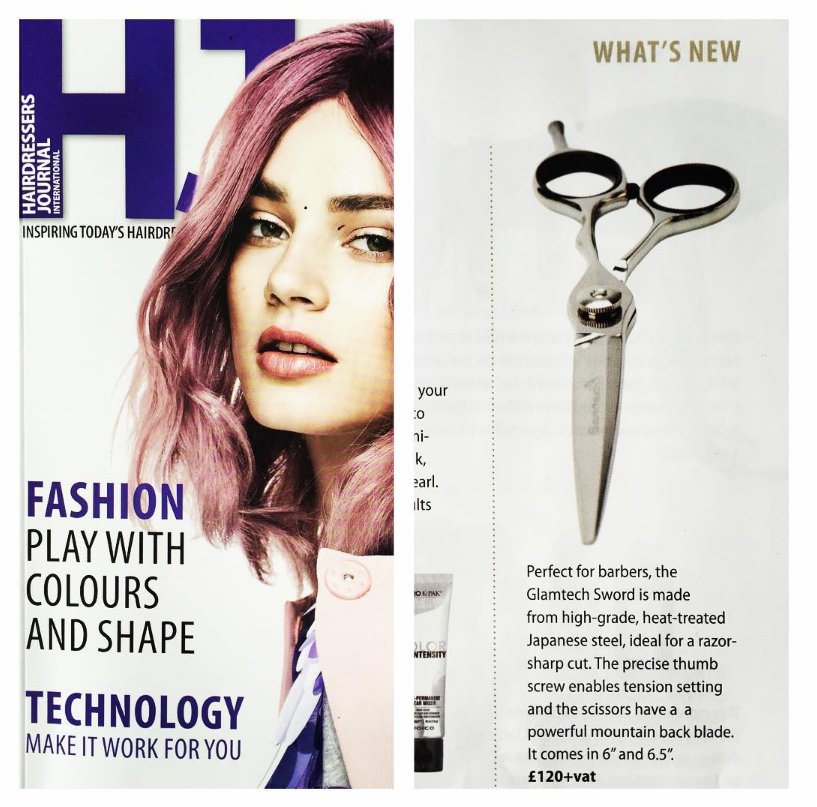 Delighted to see Glamtech Sword featured in this month's Hairdressers Journal.  #hairdressing #barber #barberlife