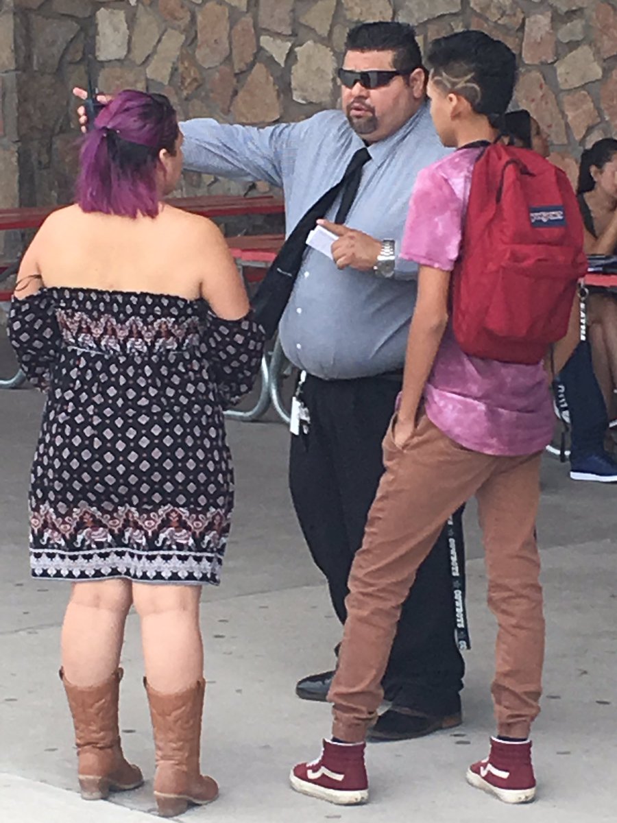 JNunn_ADM's tweet photo. Mr. Tovar and the Bulldog team welcoming back the Socorro community for the first day of school. #TeamSISD https://t.co/39WE0nhnPc