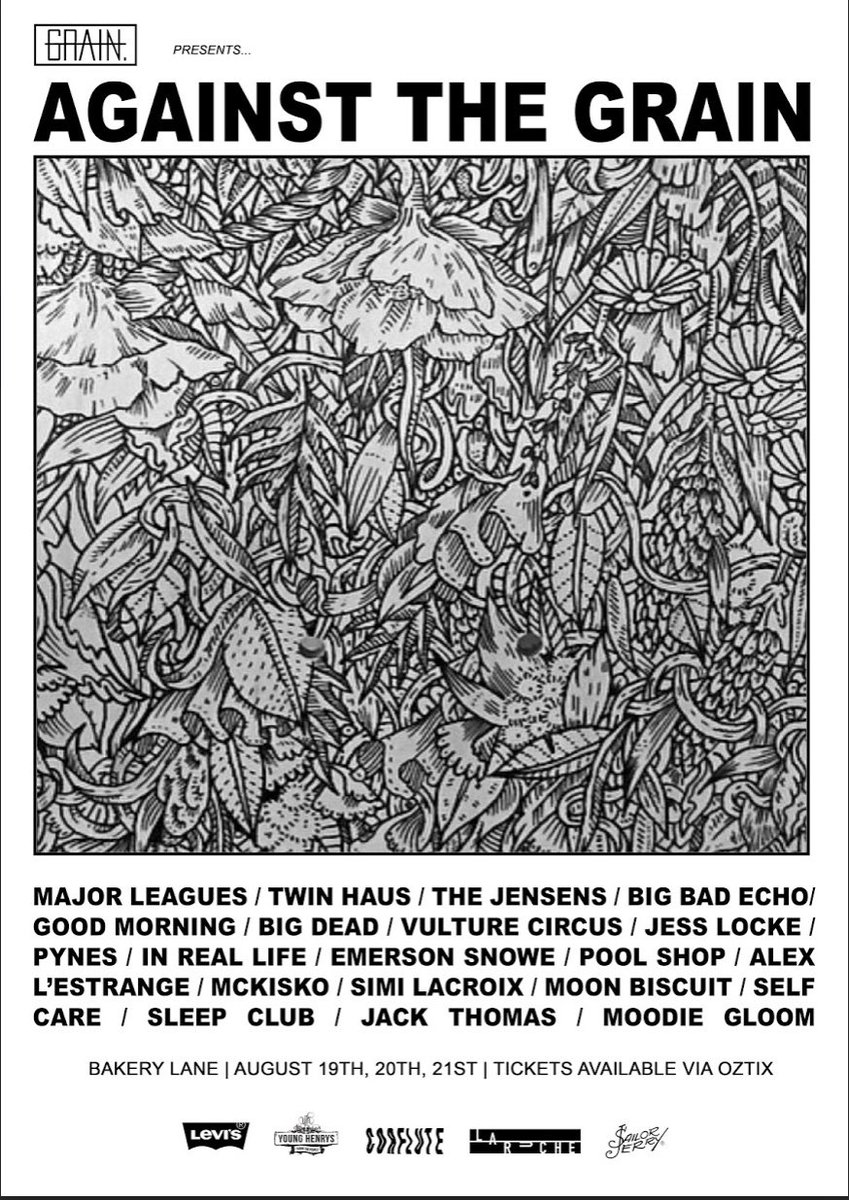 grainzine1's tweet photo. Announcing #AGAINSTTHEGRAIN Festival feat. @twinhaus @The_Jensens @majorleaguezz  and more!
https://t.co/U0oVX4ohO5 https://t.co/J5k1Rlp04i
