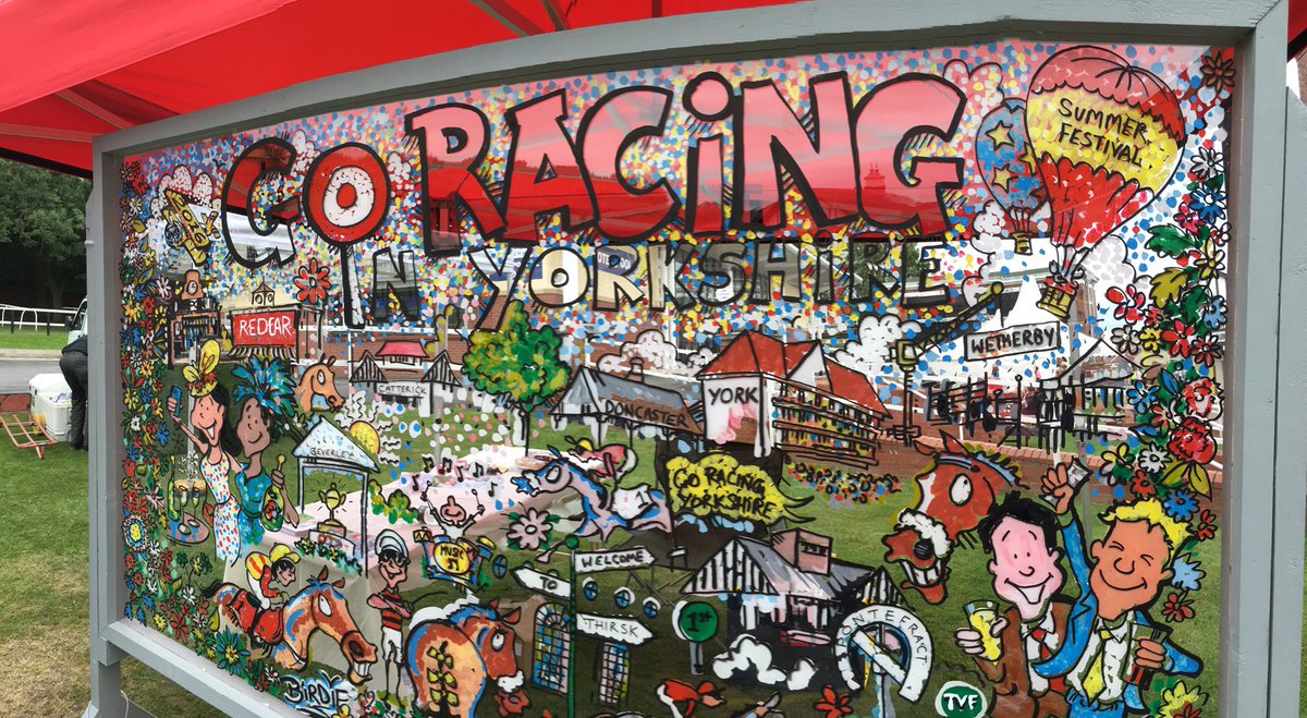 Fantastic art from the very talented <a href="/DarrenBirdie/">BIRDIE</a>. Happy #YorkshireDay from all at York Racecourse.