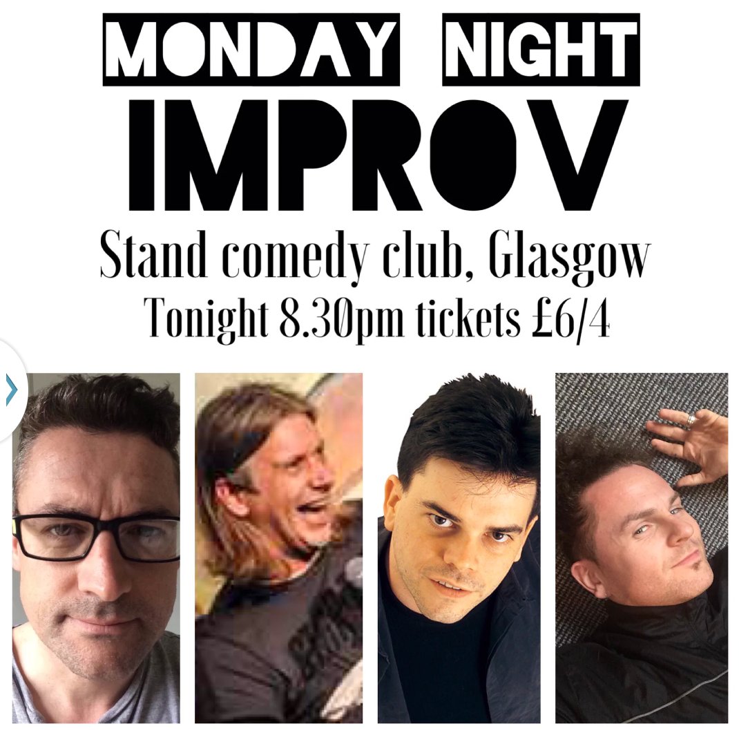 StandGlasgow's tweet photo. #ImprovWars 2NITE! Comedy made up on the spot w/ YOUR shout outs! £6/£4 >>
https://t.co/YBxz82OI9w https://t.co/kbpKBeAO5Z