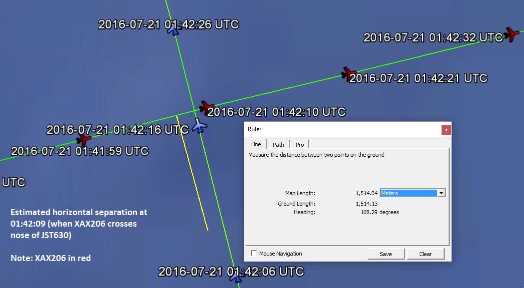 David Sutcliffe (@questex) on Twitter photo Looking at <a href="/flightradar24/">Flightradar24</a> data for both aircraft, it looks like CPOA was around 1500m, not 152m as reported in news Looking at <a href="/flightradar24/">Flightradar24</a> data for both aircraft, it looks like CPOA was around 1500m, not 152m as reported in news