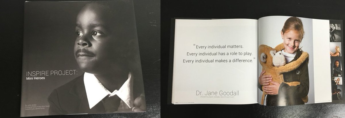 JaneGoodallInst's tweet photo. Young kids transformed into famous #heroes thx to @INSPIREprjYYC. #mondaymotivation https://t.co/zBXGcvxMPr https://t.co/5AT8CcP4gk
