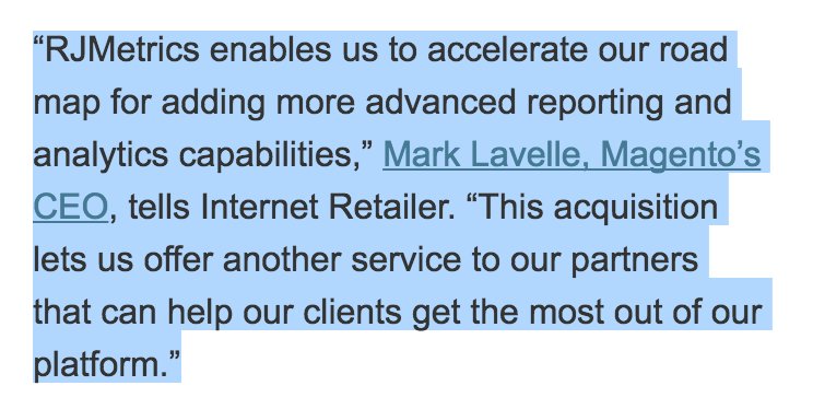 magentobi's tweet photo. Incredibly excited to be sharing this big news! Magento Commerce buys RJMetrics https://t.co/FXP8VEdSez https://t.co/KaiGgXCY2d