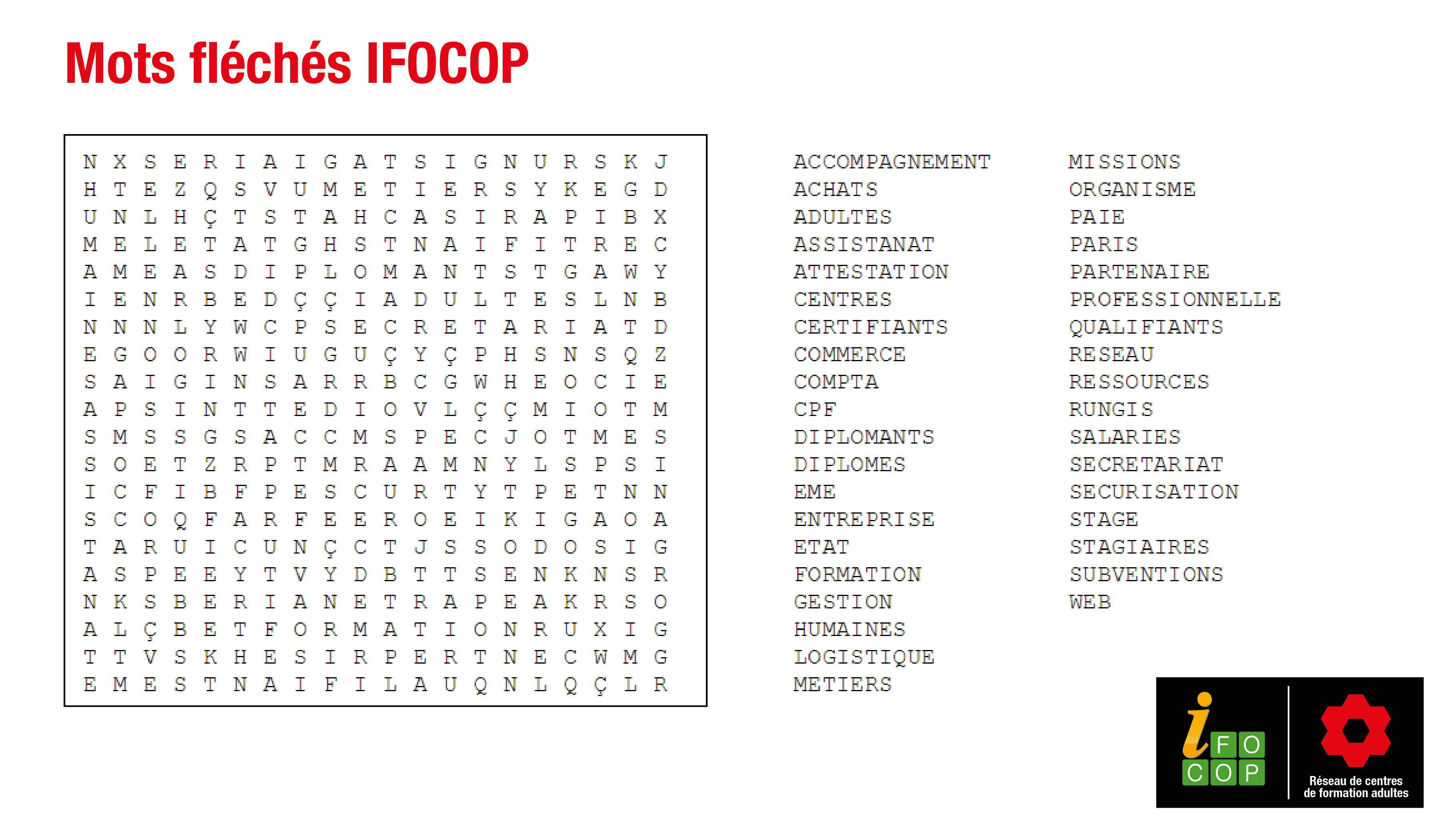 ifocop on twitter vous vous ennuyez en vacances l ifocop pense a vous avec cette grille de mots fleches imprimable bonne chance https t co a3r4pen7zt twitter