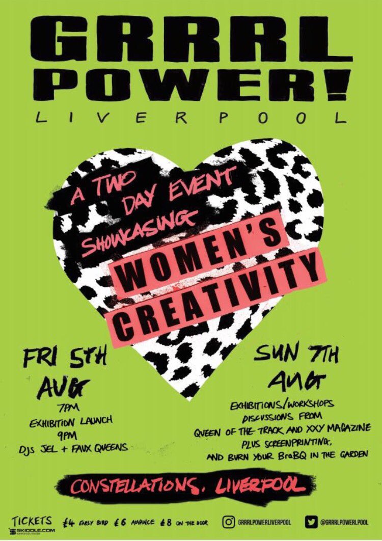 GrrrlPowerLPool's tweet photo. EXHIBITION LAUNCH + AFTER PARTY! Get your tickets from https://t.co/InrCFfffqu #grrrlpowerliverpool https://t.co/1rMZArKI7h