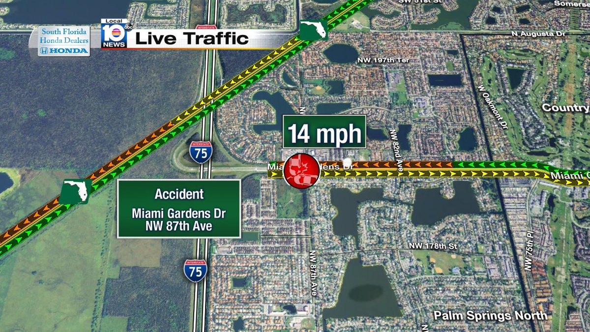 Accident on Miami Gardens Dr at NW 87th Ave #TRAFFIC #MIAMI https://t.co/8S3d7t7OaD
