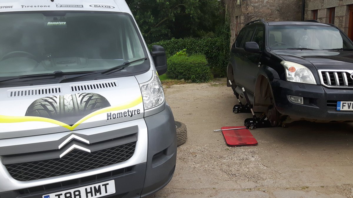HometyreAB's tweet photo. Rural #Methlick #Aberdeenshire customer calls #Hometyre to have 2 new #Grabber tyres fitted &amp; a front to rear swap. https://t.co/pB4c2KtC2D
