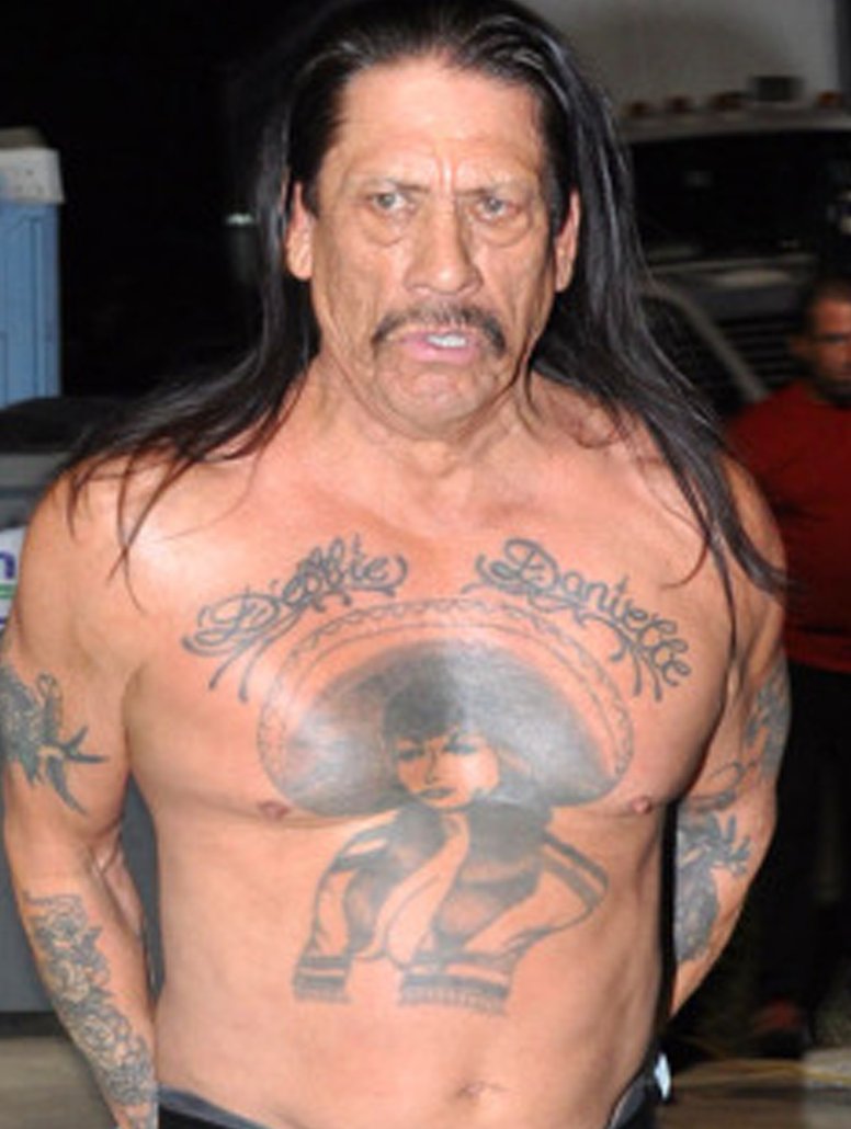 Art mi alma  Danny Trejo brn May 16  Danny Trejos tattoo on his  chestof a woman wearing a sombrerois one of the worlds most famous  Applied while in prison by