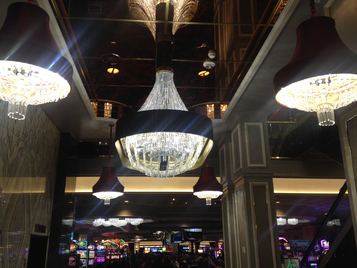 thecalcasino's tweet photo. Have you looked up lately?  Our new chandeliers have been installed!  More photos to come! 
#CalRenovation https://t.co/asePdpAeph