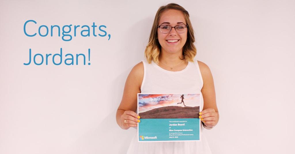 MSFTAdvertising's tweet photo. Become a #BingAds accredited professional like Jordan from @BlueCompass  - it's free: https://t.co/1ptiepamGG #PPC https://t.co/sMYZeUyMma