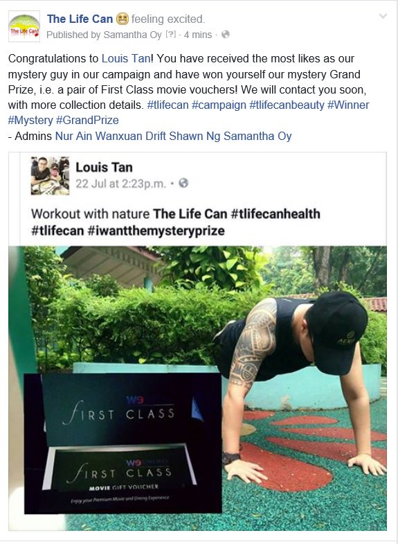 tlifecan's tweet photo. Congratulations to our #campaign participant who received the most likes!You won yourself our #mystery #GrandPrize! https://t.co/s1cYZnxQPL