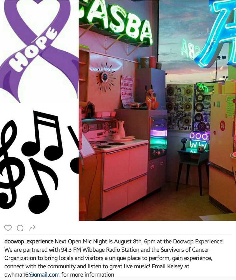 experienceww's tweet photo. OPEN MIC NIGHT AUGUST 8 AT 6PM FREE AND OPEN TO ALL #doowopwwnj #openmicnight #cancersucks https://t.co/CWINRN9aLI