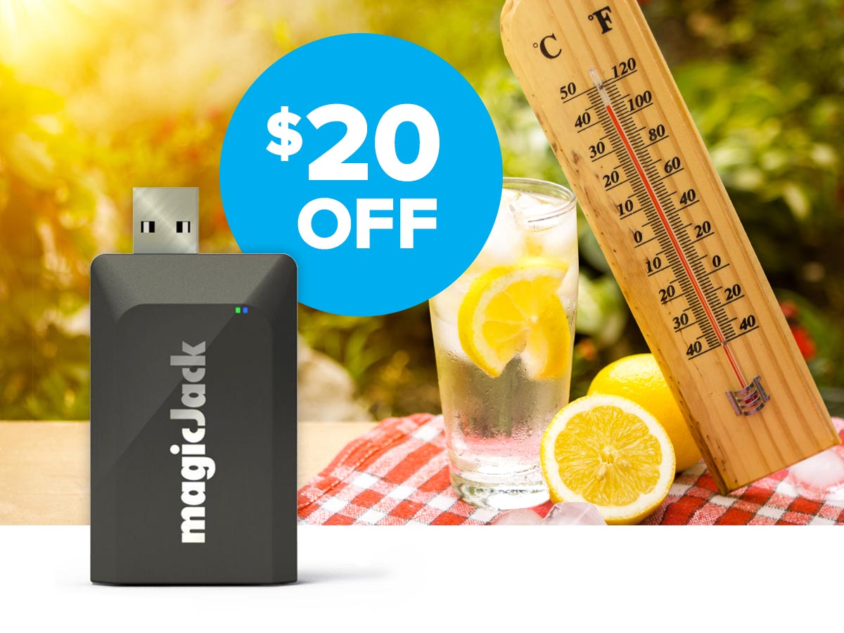 magicJack's tweet photo. Summer savings are heating up! Get $20 off #magicJackGO https://t.co/JbOzWXXFp5 https://t.co/uaavGb8e7C