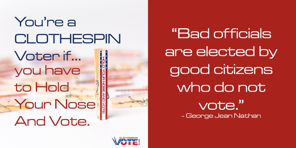 KeysForToday's tweet image. You're a Clothespin Voter if you're a democrat no matter what. Get your gear at ClothespinVote.com #HYNAV