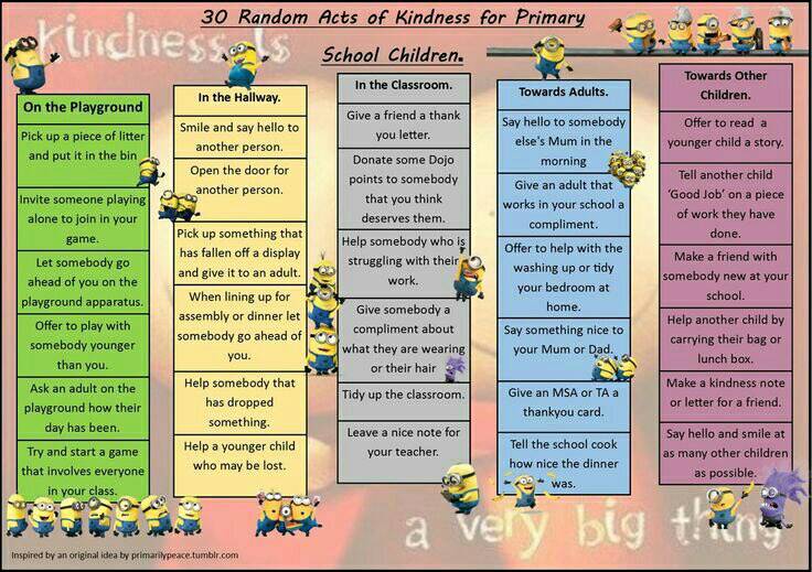 DrAAlston's tweet image. 30 Random Acts of Kindness For Primary Students by @primarilypeace #edchat