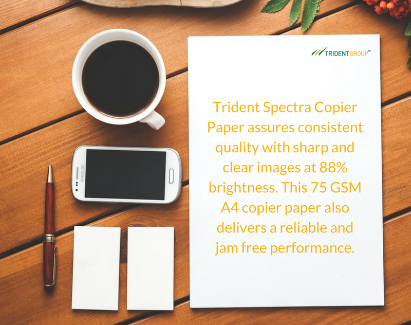 TridentGroupGLB's tweet photo. #TridentSpectra assures sharp images at 88% brightness. 75 GSM A4 copier #paper is reliable &amp; jam free. #ecopaper https://t.co/svkkFM4dJY