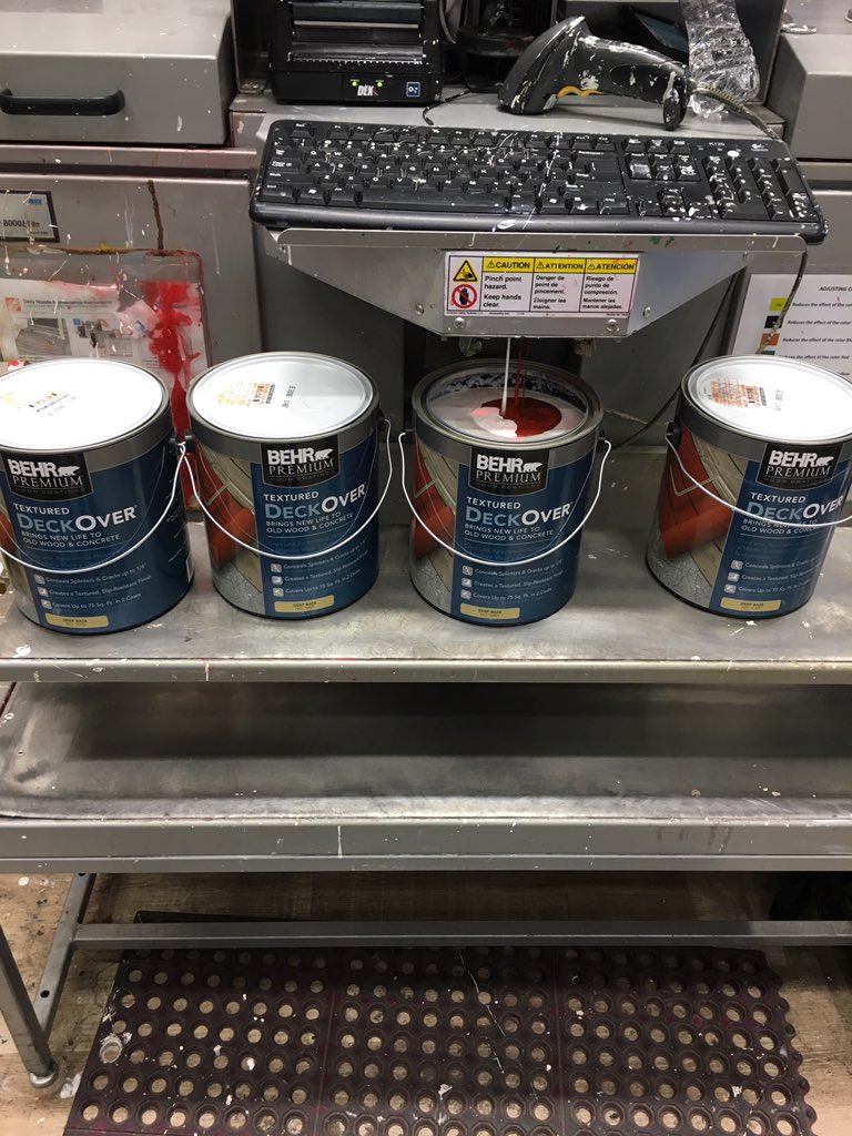 BehrRepZach's tweet image. Great day for #Behr #Deckover! Flying off the shelves at Brice Rd #HomeDepot