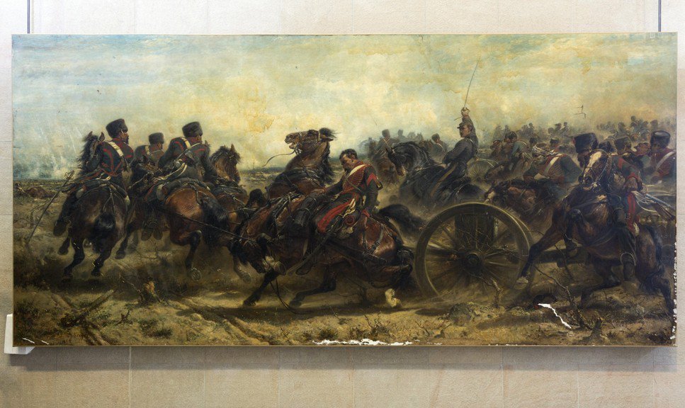 MuseeOrsay's tweet image. "Charge de l'artillerie" de Schreyer. Nouvelle restauration publique actuellement au musée
&amp;gt;musee-orsay.fr/fr/collections…