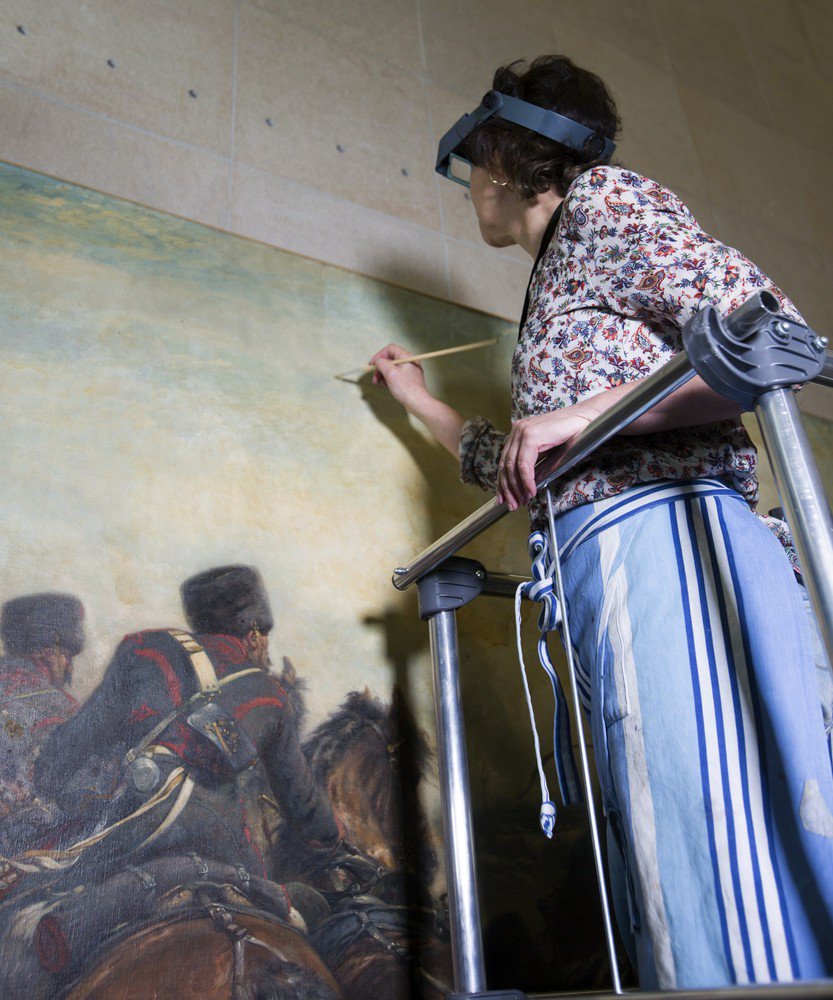 MuseeOrsay's tweet image. "Charge de l'artillerie" de Schreyer. Nouvelle restauration publique actuellement au musée
&amp;gt;musee-orsay.fr/fr/collections…