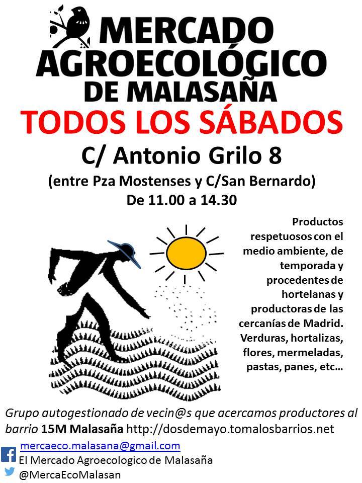 Mercadillo de productos auténcios y de calidad en el barrio de Malasaña (Madrid) celebrado cada Sabado