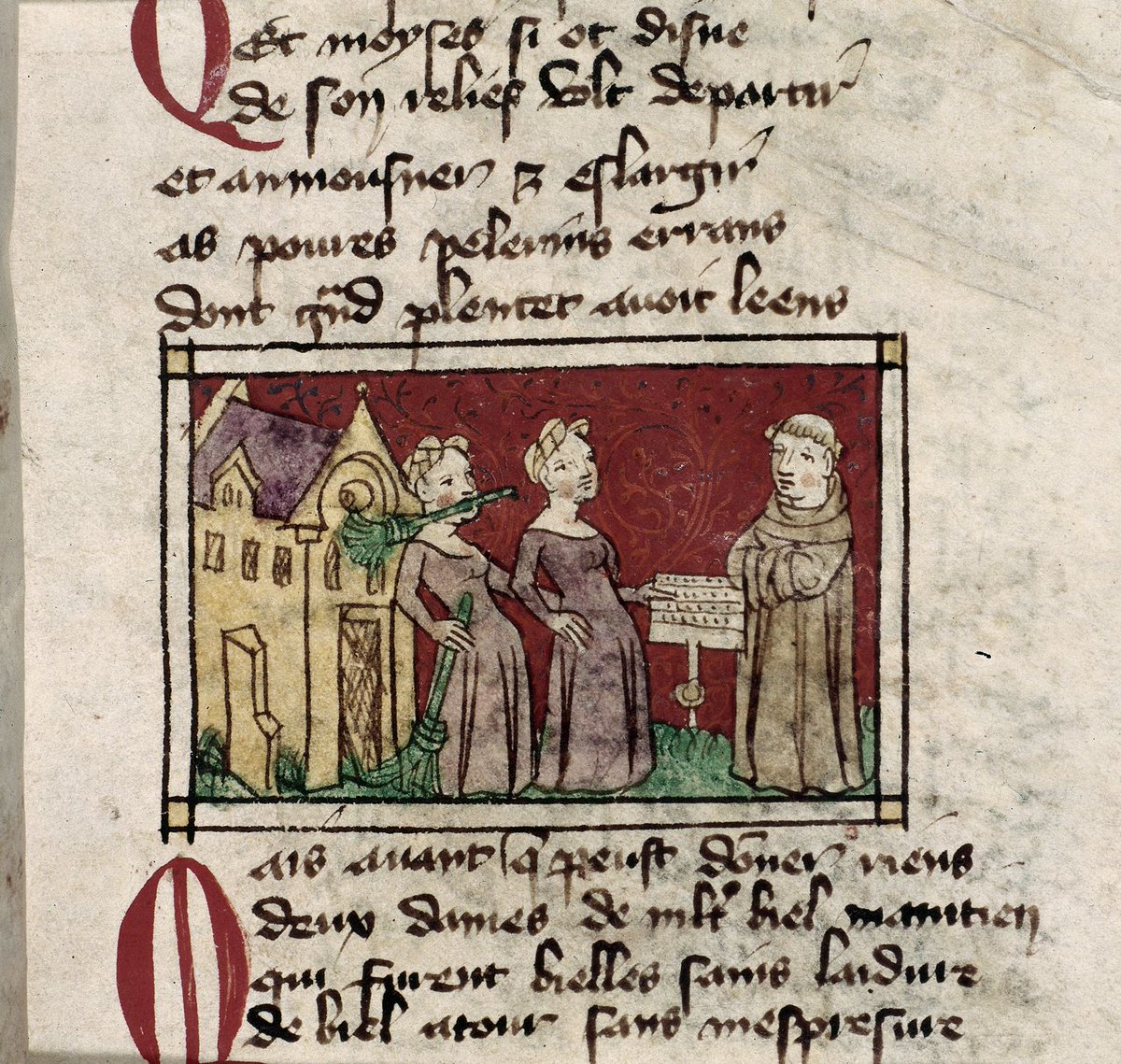 BLMedieval's tweet image. "Explain to me one more time. Why she's holding a broom in her mouth?"
bl.uk/catalogues/ill…