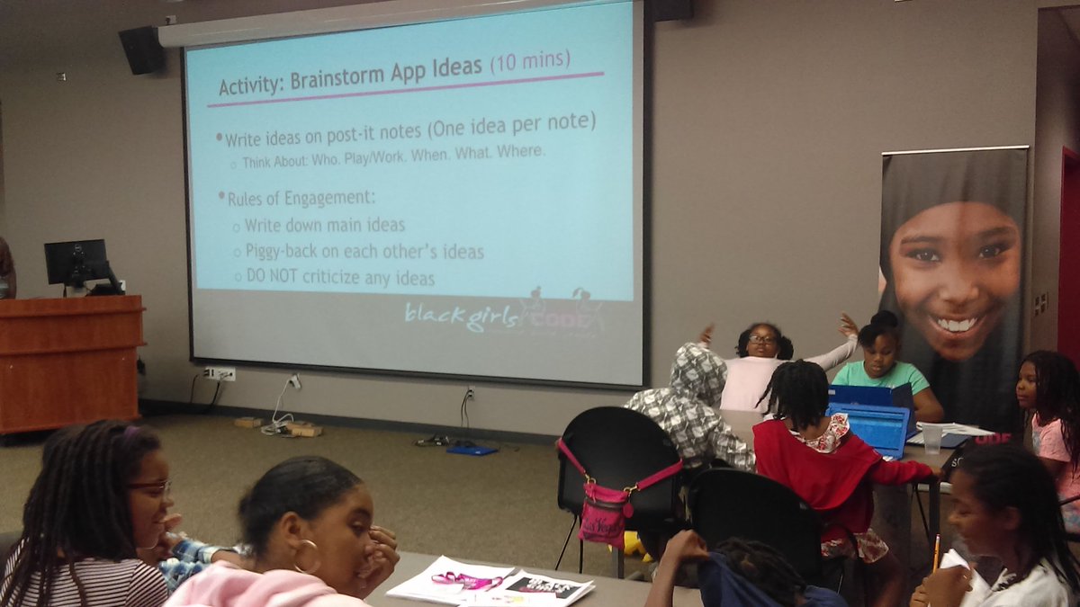The LA girls are now brainstorming their apps through software processes #BGCSummerOfCODE2016 #BlackGirlsCode #BGCLA