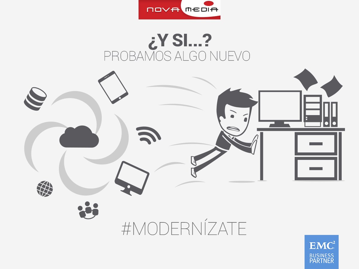 NovamediaTI's tweet image. Sin resistirse al cambio, mejorar es nuestro propósito 🗄📈
#Modenize @EMCMX @EMCpartners Más: goo.gl/5SlZN1