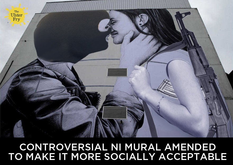 BREAKING: The artists behind Belfast's latest mural have edited it to cause less offence. #BelfastPride #LoveWins