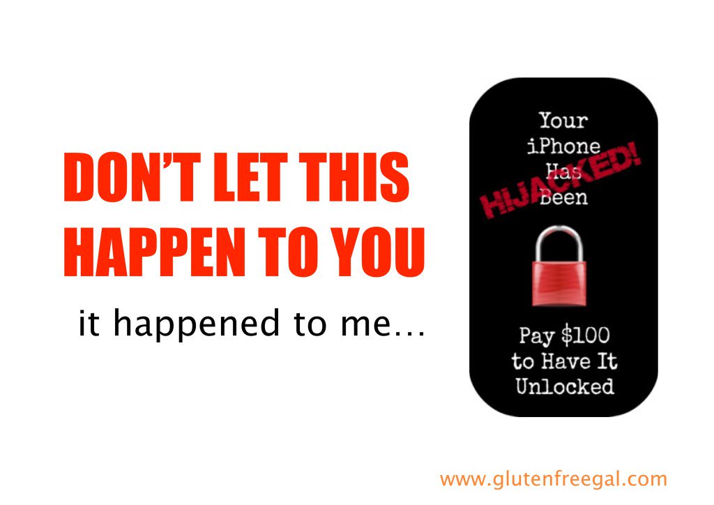 ChicagoGFREE's tweet image. My iPhone Got Hijacked &amp;amp; Ransomed for Money! glutenfreegal.com/my-iphone-got-…