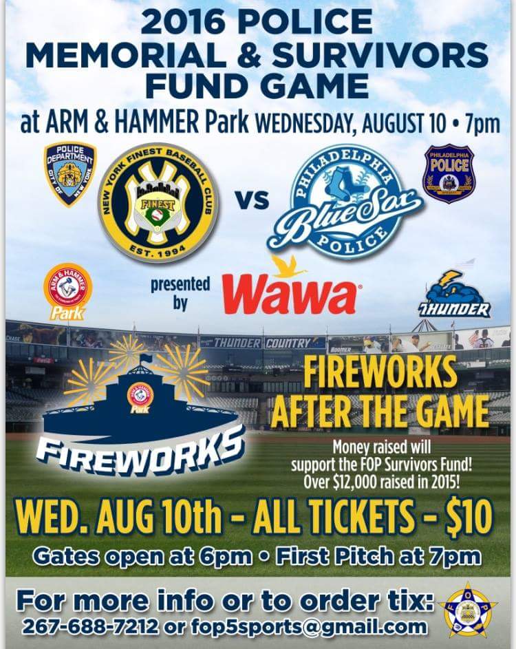 If interested in Tickets to this amazing event to support our men in blue. Text me at 267-978-0353. 
Thanks
Zoom