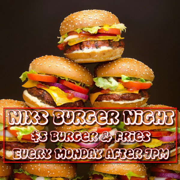 NIXSACK's tweet image. Feeling hungry?  NIXS Burger Night will fix that! #mondays #ack #ackeats #nantucket #nixsbrewpub #nixsack
