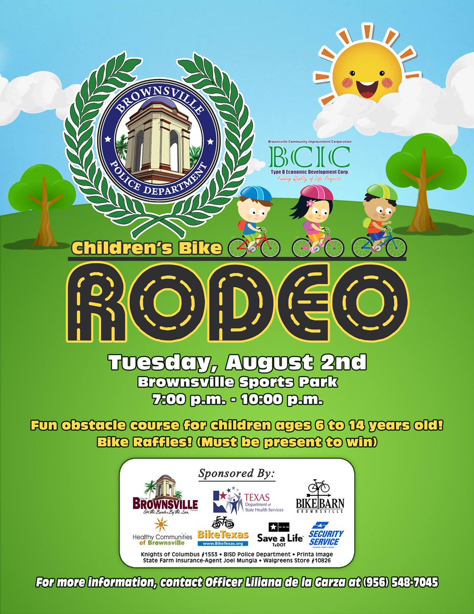ValleyFCU's tweet photo. #Childrens #Bike #Rodeo Tomorrow in #Brownsville! Who's coming? #VFCUCommunity #VFCU #Creditunion #RGV #Texas https://t.co/Nx8LfcWaf6