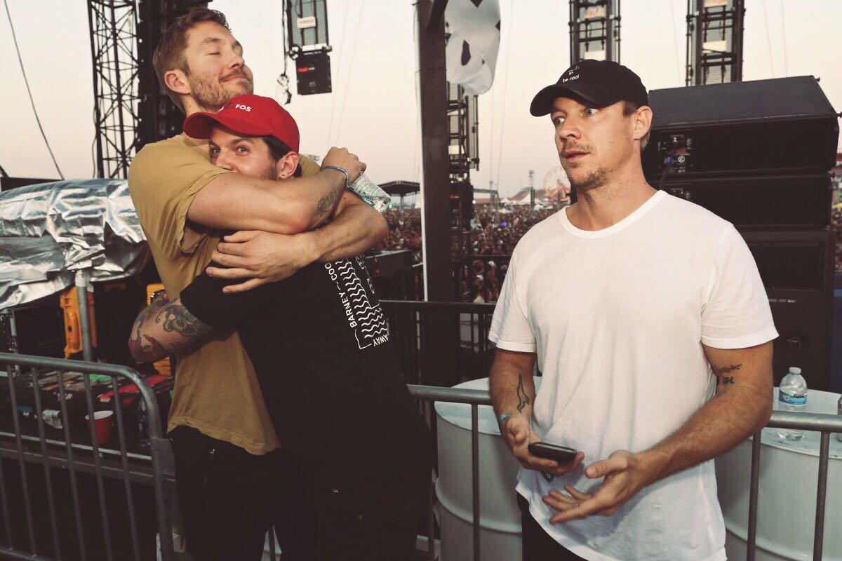 diplo's tweet image. Third wheel @CalvinHarris @DILLONFRANCIS