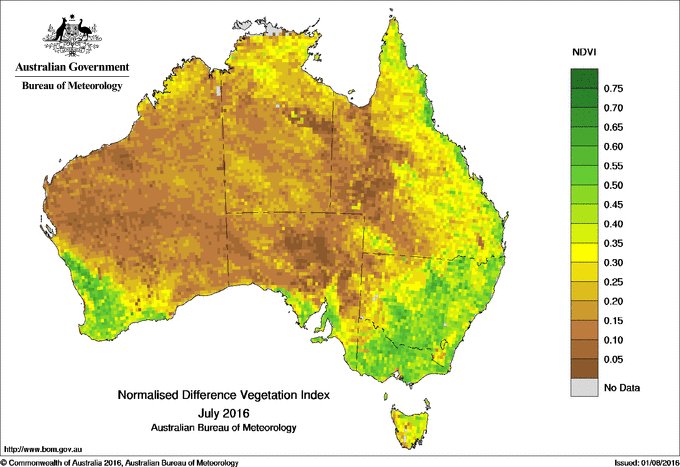 Andrew B Watkins On Twitter July Ndvi Vegetation Map Mdb And Sw Wa Going Great Guns Https T Co Fgrvwlr8dw