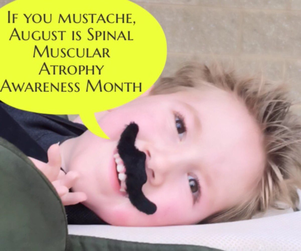 KhrystalKDavis's tweet image. PLEASE RETWEET Hunter's if you mustache Monday. August is SMA Awareness Month!! @GlobalGenes