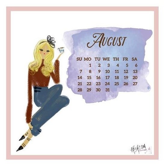Llegó agosto! Llego el calendario de <a href="/FASHCOMofficial/">Fashcom</a> • #fashion #love #illustration #comic #calendar #moda