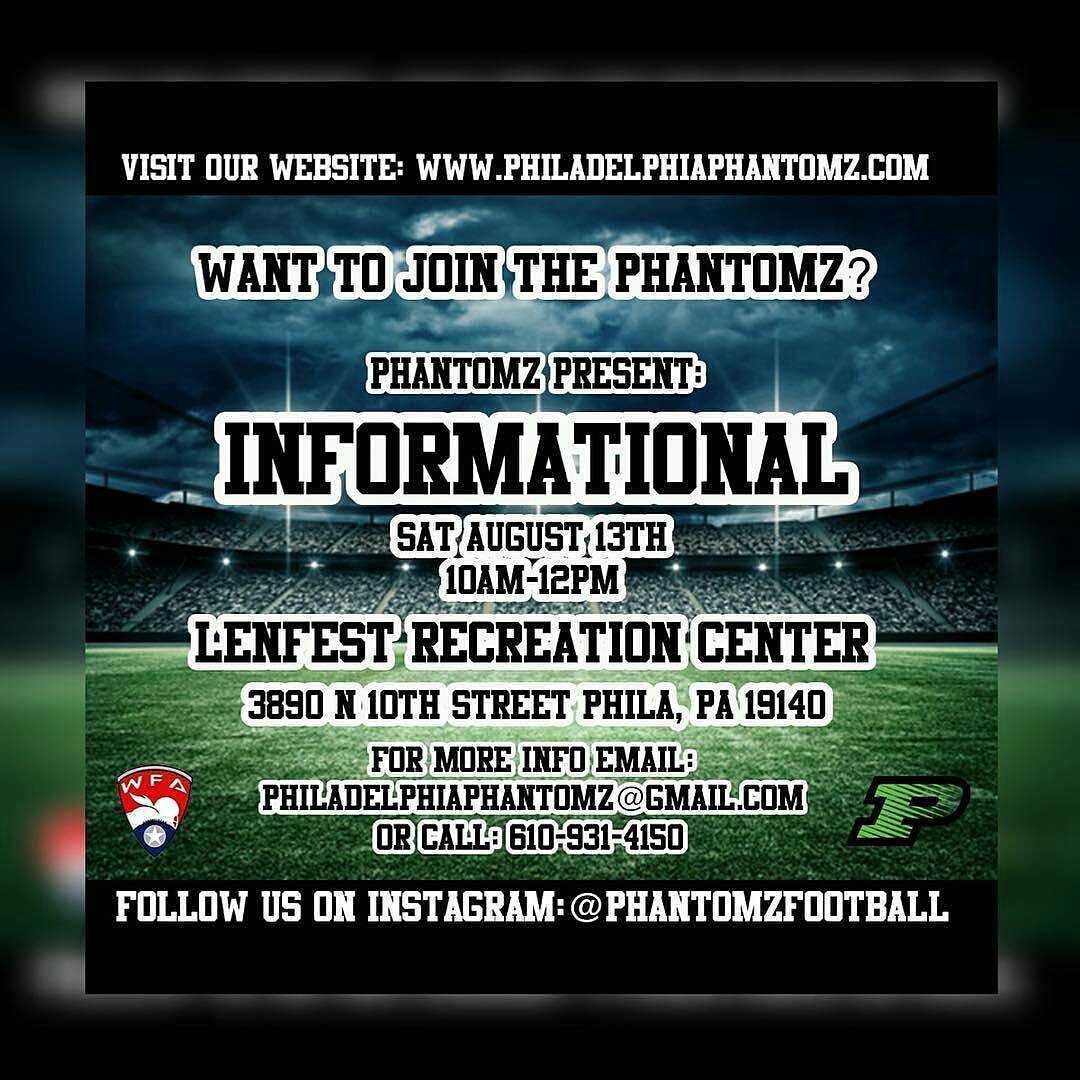 If you are interested in being part of the #PhantomzPhamily come join us.. Players and Coaches ... Come out for info