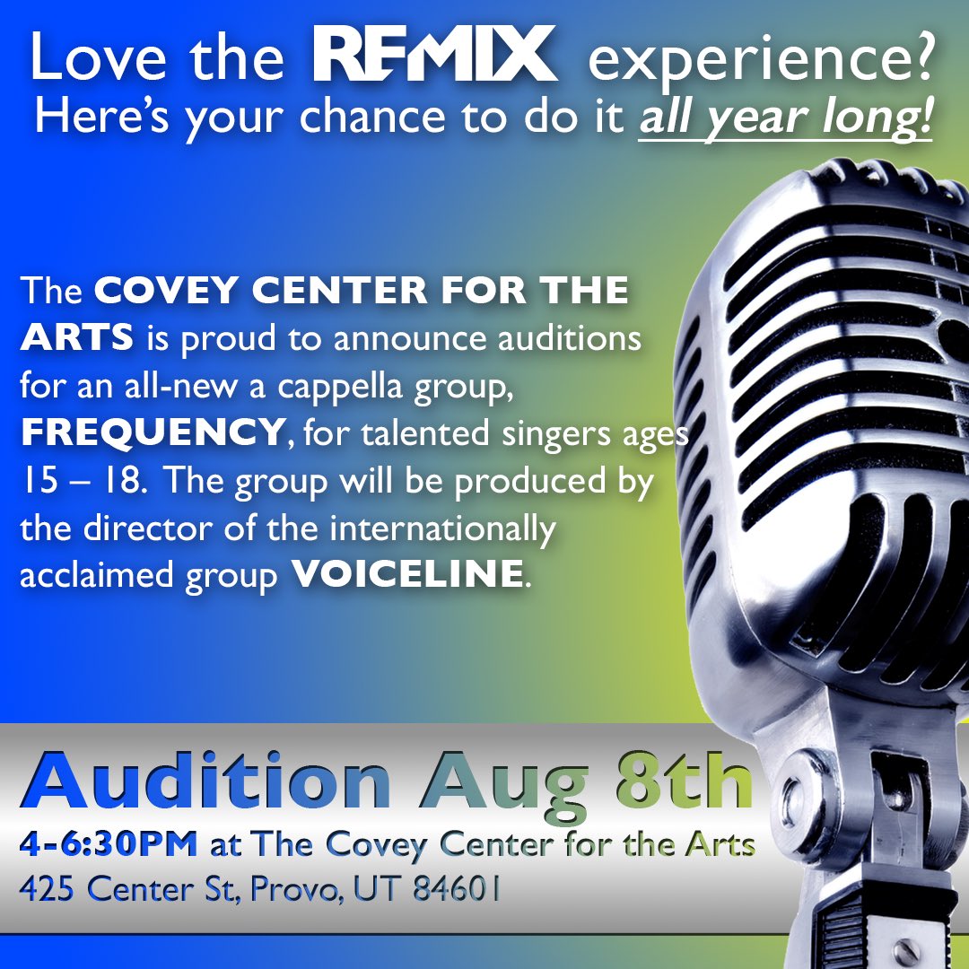 ReMixVocals's tweet photo. Missing ReMix?! Auditions for FreQuency, are next Monday! Check FB for even MORE info! #remixva2016 #FreQuency2016 https://t.co/R9jzx7Qo8b