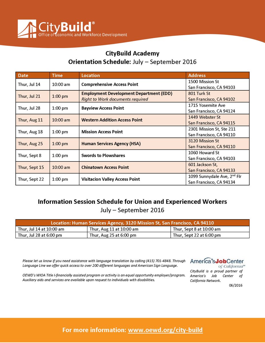 SFOEWD (@sfoewd) on Twitter photo Want to get some training in the trades? Check out a <a href="/CityBuildSF/">CityBuildSF</a> orientation to see how you can get started! Want to get some training in the trades? Check out a <a href="/CityBuildSF/">CityBuildSF</a> orientation to see how you can get started!
