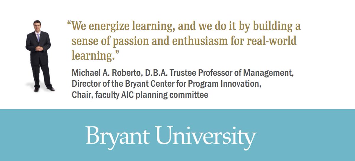 BryantGradProg's tweet photo. Professor Michael Roberto shares our passion and enthusiasm for real-world learning. #GraduateSchoolofBusiness https://t.co/lkw0dW62pl
