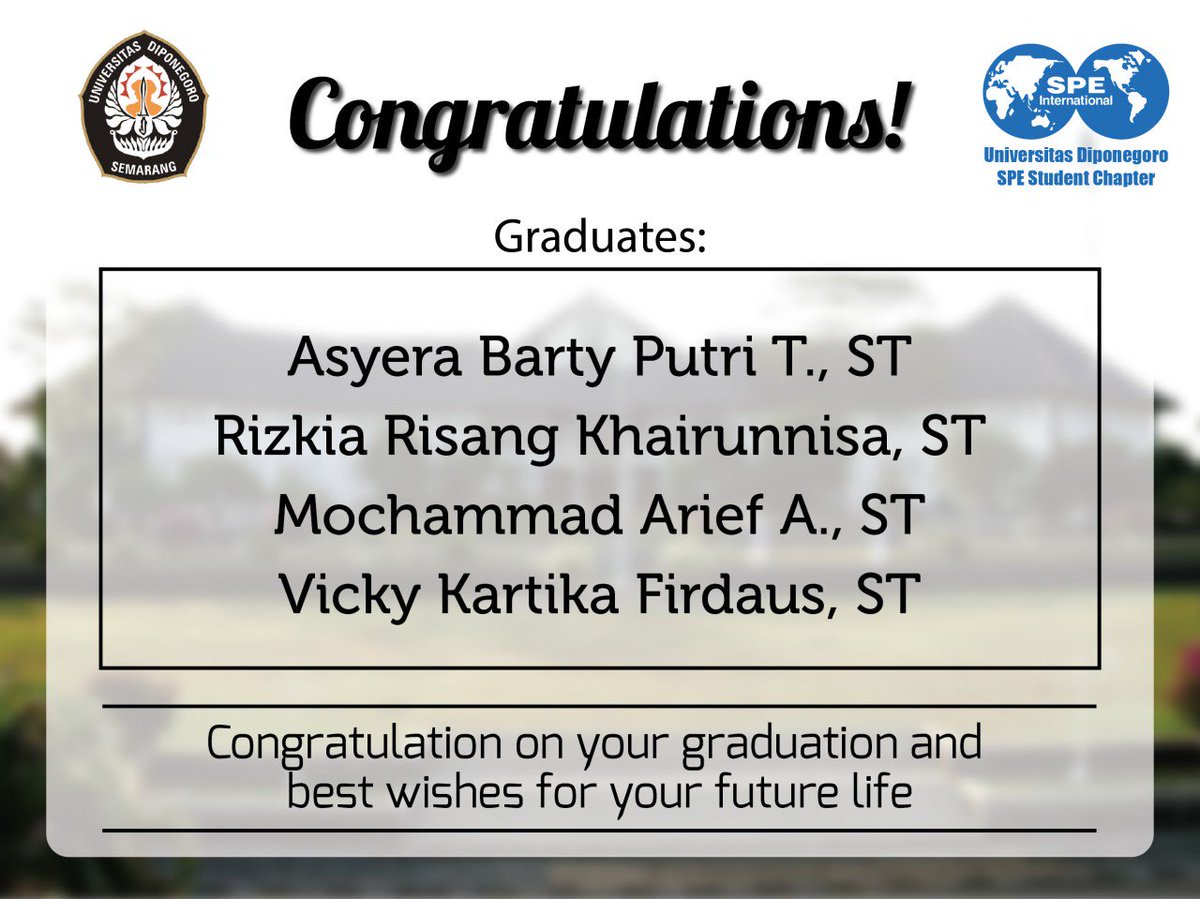 spe undip sc on twitter congratulation on your graduation and best