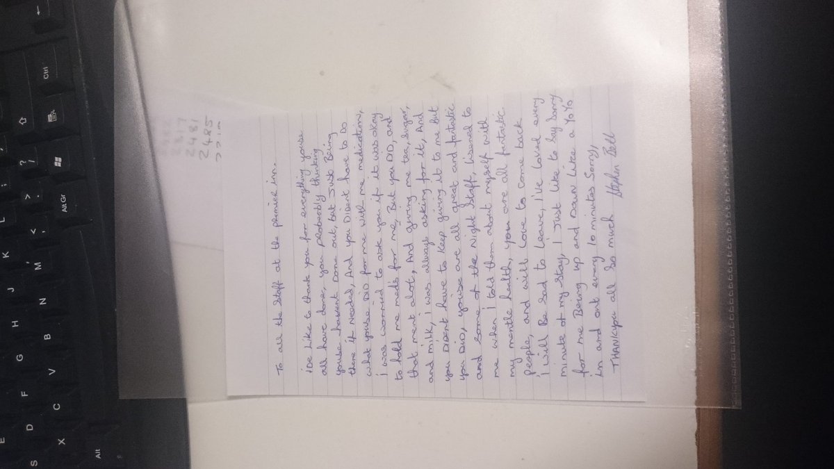 A lovely thank you letter from a guest who stayed with us after a spell in hospital 😊  <a href="/placemadebyyou/">A Place Made By You</a> <a href="/MCRWOW1/">MCRWOW</a>