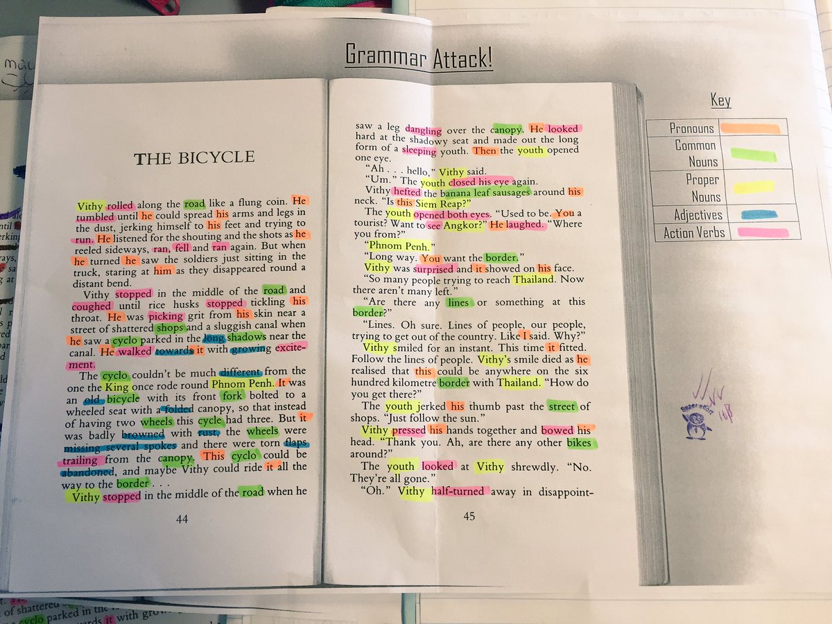 nicolaavara's tweet photo. Grammar Attack using the class novel we are reading! #littlebrother #ACUedu_p https://t.co/kugaEbuyqe