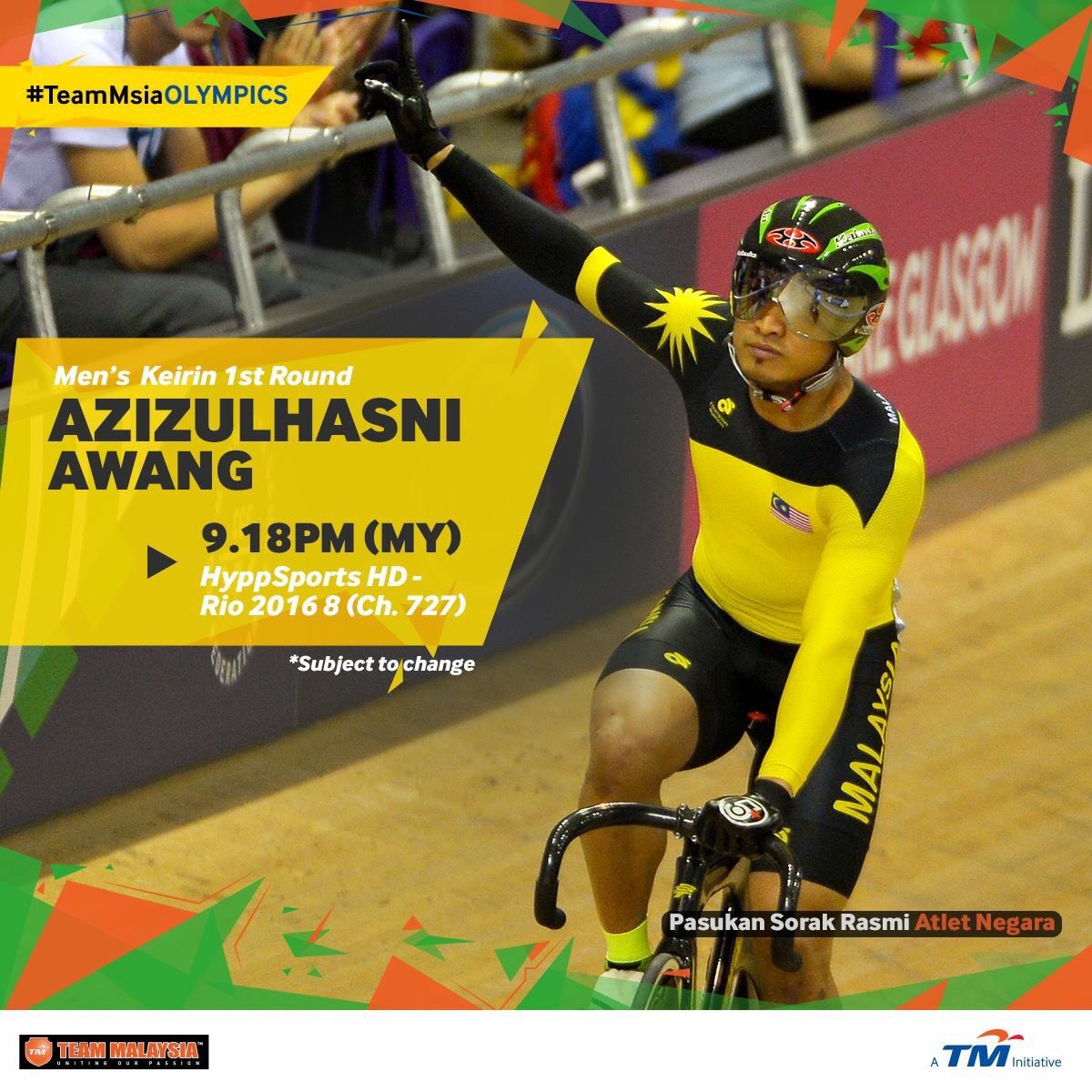 PemudaUMNOMy's tweet photo. Atlet Malaysia beraksi malam ini! Ayuh Malaysiaku! @TeamMsia @Khairykj #MAS #Rio2016 https://t.co/LBDdwQi6mk