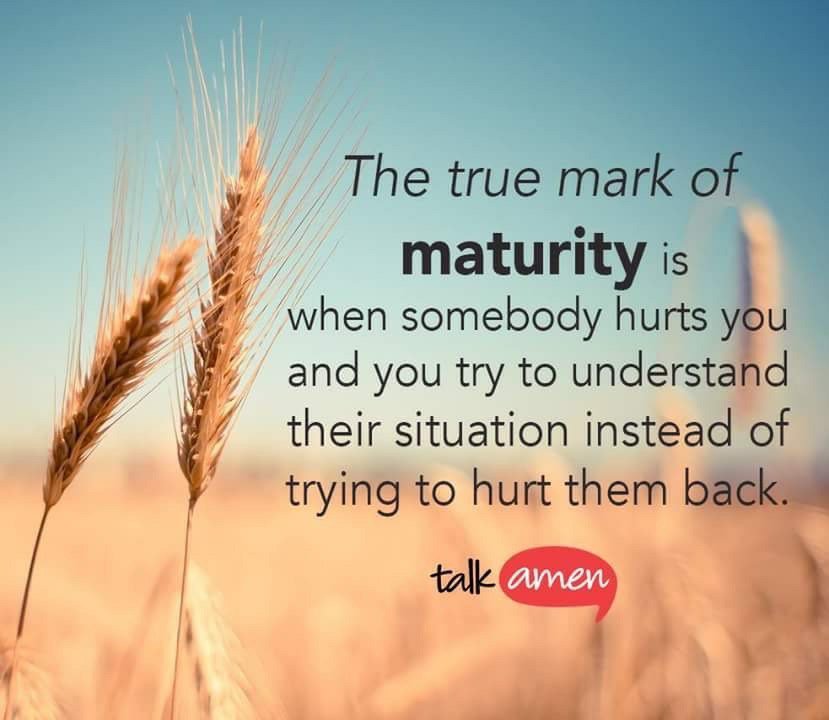 Aging,power comes together with responsibility and Maturity...and this is one sign of maturity.....